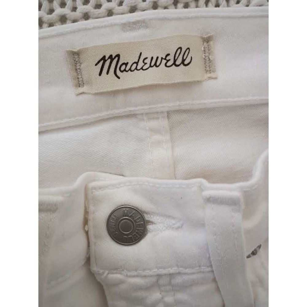 Madewell Slim Straight Tuxedo Stripe Jeans White Red 25x27 NWOT MSRP $135 - Picture 4 of 13